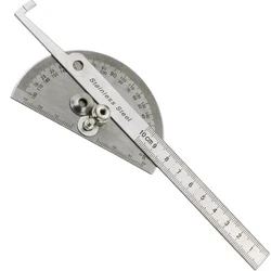 Transportador de ángulo de cabeza redonda de 10cm, regla de artesano, herramienta de maquinilla profesional, 0 180 grados