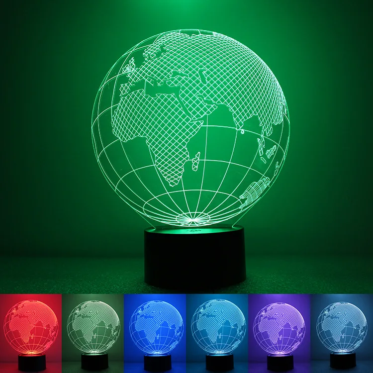 

Foreign Trade Cool Earth Instrument Colorful Small Night Lamp Home Office USB Power Supply Lighting Manufacturers Customizable