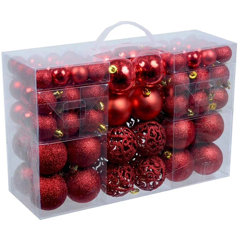 

100Pcs/Box Christmas Ball Box Set Available Lightweight Holiday Christmas Tree Ornament Decorations