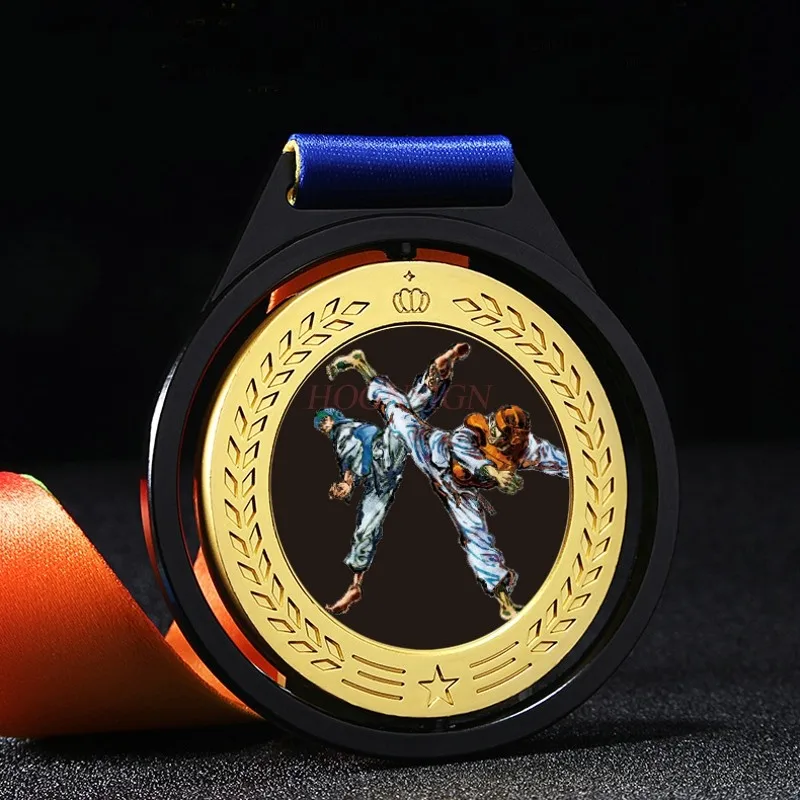 Rotating Medal Martial Arts Medal Taekwondo Sanda Championship Medal Listed Children's Commemorative Medal Competition