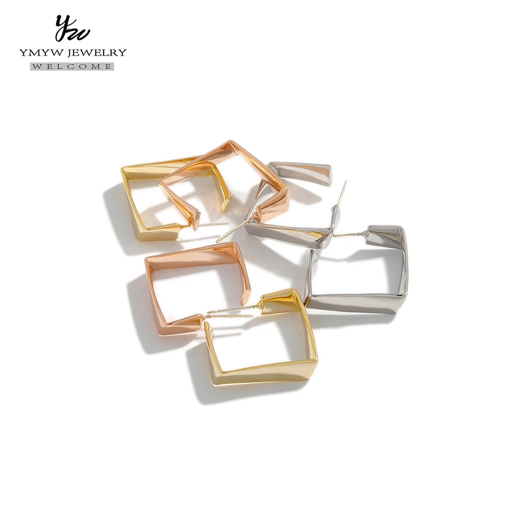 

YMYW Fashion Personalized Vintage Copper Rose Gold Metal Earrings Geometric Retro Earrings for Women Girls Party Gift Oorbellen