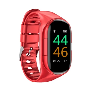 

M1 Newest AI Smart Watch with Bluetooth Earphone Heart Rate Monitor Smart Wristband Long Time Standby Sport Watch Men(Red)