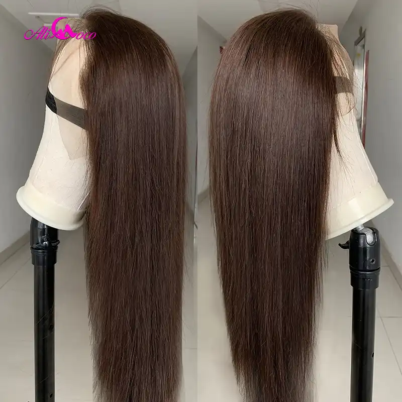 Ali Coco Brown Lace Front Human Hair Wigs For Black Women Ombre Colored Brazilian Straight Hair Lace Frontal Wigs Bleached Human Hair Lace Wigs Aliexpress