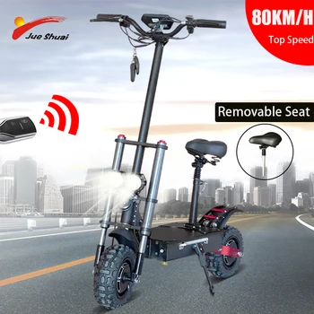 

Foldable Electric Scooter Dual Motor 60V3200W for Adults with Seat Electric Skateboard 80KM/H High Speed Black E-Scooter скутер