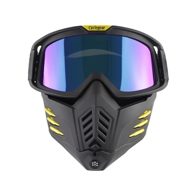 Маска-пуля, очки для открытого лица, шлем для мотокросса MX, очки для мотоцикла, очки двойного назначения, маска CS, очки Gafas Cyclegear CG18 - Цвет: Matt Black Rainbow