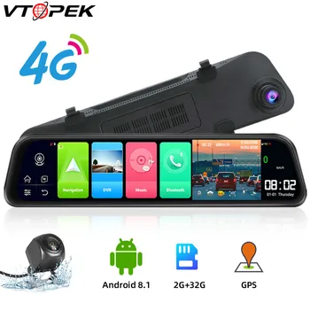 

Vtopek 12 inch Car DVR Camera Dual 1080P Rear View Mirror video Recorder ADAS Registrar 2G+32G GPS Navigation dash android dvr