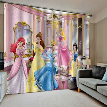 

Cartoon 3D Curtain Luxury Blackout Window Curtain Living Room girls curtains