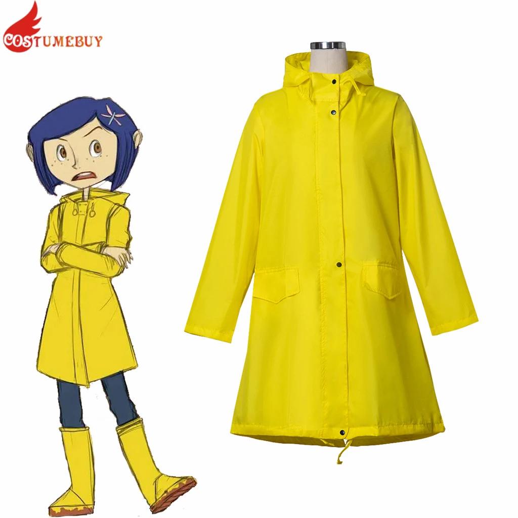 Coraline Costume For Kids, Girls Coraline Storybook Yellow Rain Jacket ubicaciondepersonas