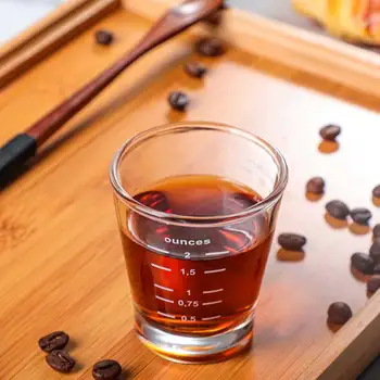 

80/100ml Espresso Coffee Glass Cup Heat-resistant glass measuring Cup 2 Sharp Mouth Milk Iced Coffee Latte Mug vasos de vidrio