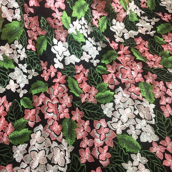 

GLace 1Y/lot encryption flower cottion line embroidery lace sewing fabric for women dress wedding decoraton TX1334