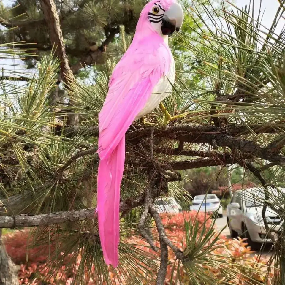 cute simulation pink parrot model foam&feather parrot doll about 30cm