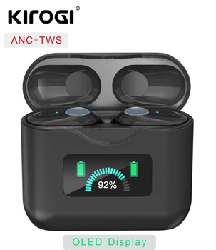 

2020 ANC TWS OLED Display True Active Noise Cancelling Wireless Bluetooth Earphone Earbud bluetooth 5.0 in-Ear Earphones AB1552