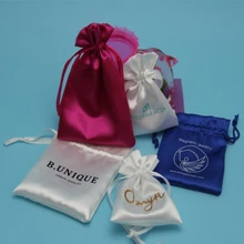 100 шт атласные мешочки с завязками атласные украшения мешочек атласные подарочные пакеты сумка пользовательский аксессуар логотип мешочек для украшений сумка