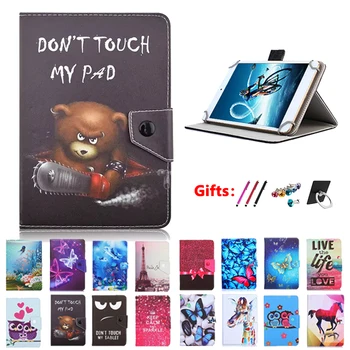 

Universal Cartoon Case for Prestigio MultiPad Wize 3171/3161/3151/3401/3131/3331/3341/3351/3041 3G 10.1 Inch tablet Cover+gifts