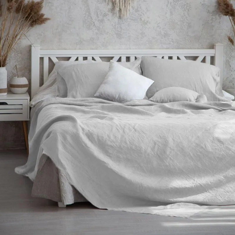 Pure Linen Flat Sheet, Hotel Quality, Flat Sheets, King and Queen Size, Cool and Breathable, Soft Bed Sheet 3