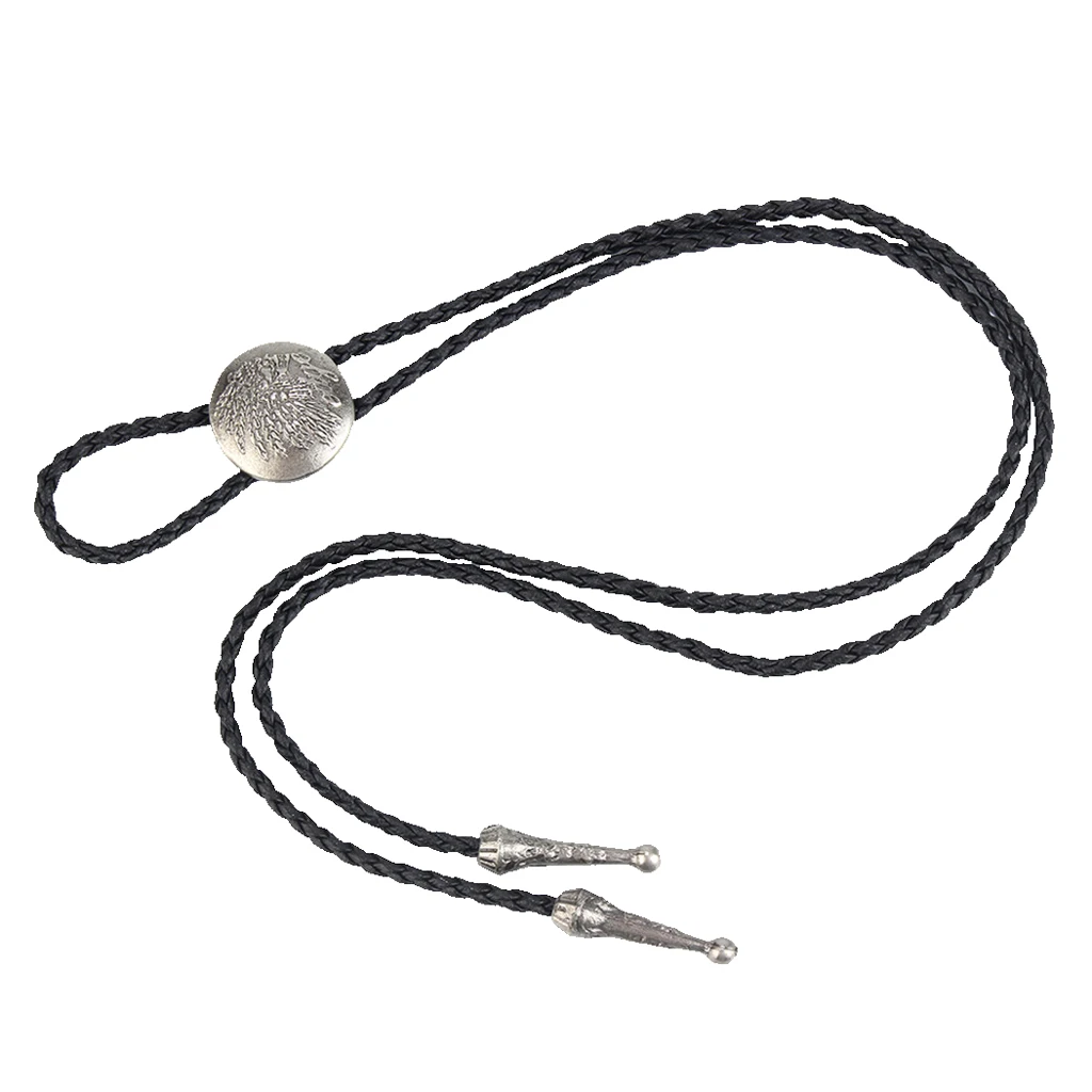 Vintage Style Alloy Fashion Bolo Tie Bow Tie Handmade PU Leather for Mens