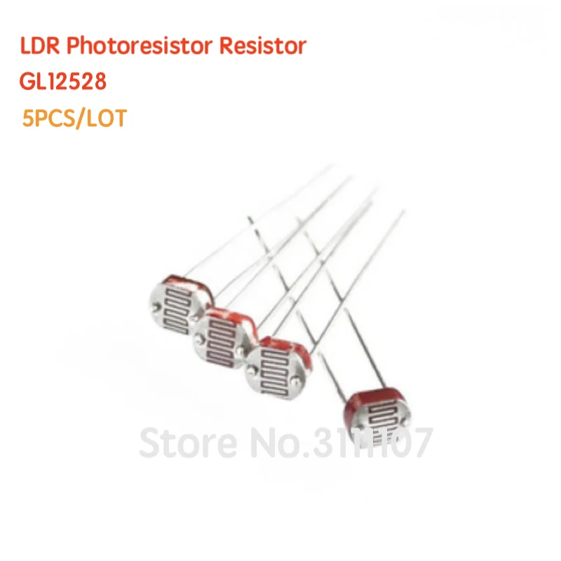5PCS/LOT GL12528 12mm Photoresistor Resistor Light Sensitive 12528 LDR Dependent Resistance | Электронные компоненты и