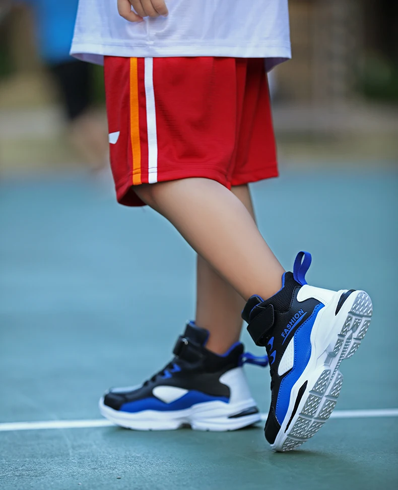 Высокое качество Топ мягкие Нескользящие Детские кроссовки Jordan Баскетбольная обувь дети Высокие Детские кроссовки уличная детская тренировочная обувь