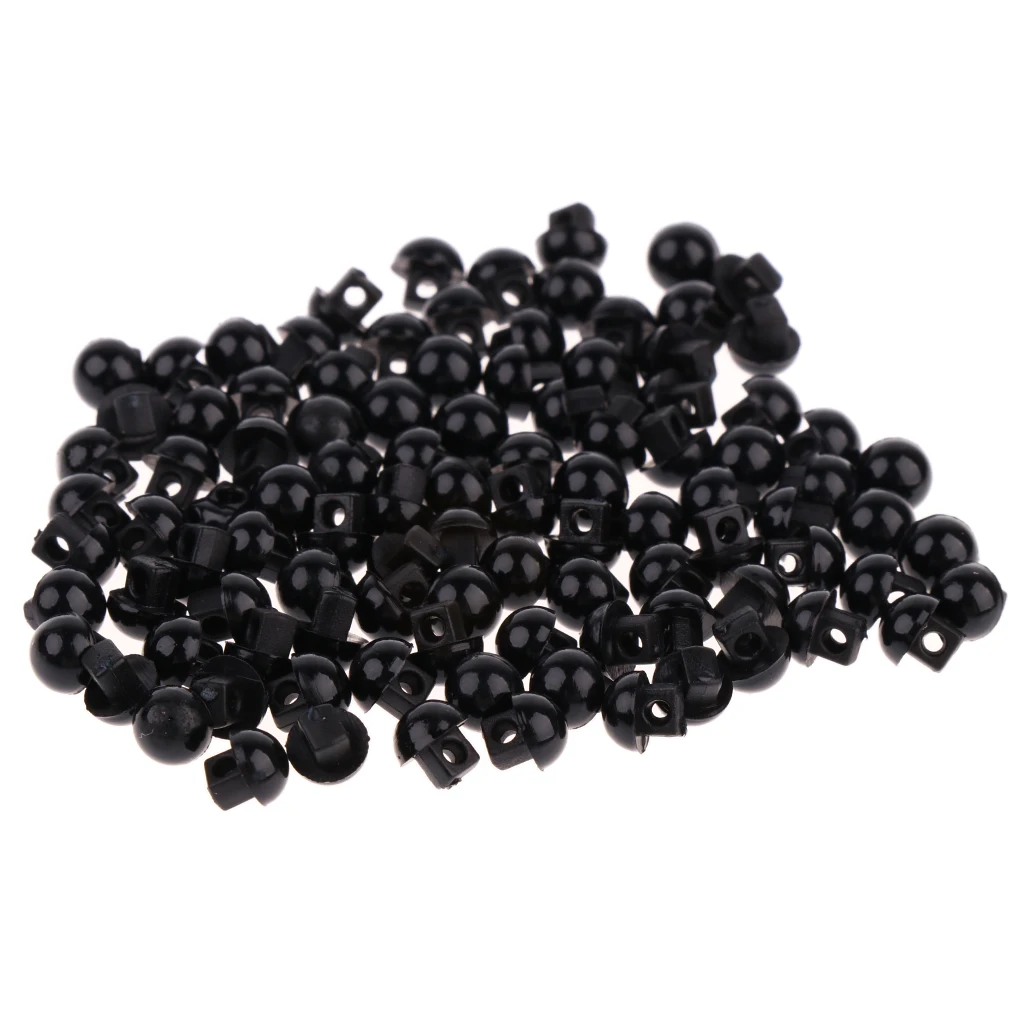 Solid Black Round Mushroom Domed Sewing Buttons 100x 5x4.5mm for Doll Eyes Nose Making Cloth Headdress Accs Children Crafts Toy doll accessories