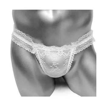 

Ruffled Lace Mens Sissy Panties Lingerie Crazy Open Butt See Through Bikini Underwear Gay Sissy Pouch Panties With Bow Back
