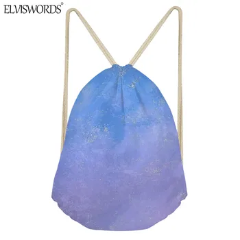 

ELVISWORDS Colorful Printing Drawstring Student Bags For Chlidren Boys Girls Fashion Rucksack Travel Shoulder Softpack