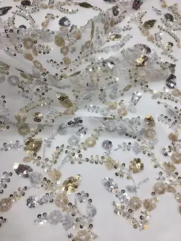 

Top Quality African Tulle Lace Fabric Embroidered Net Fabric JIANXI.C-586806 with beads