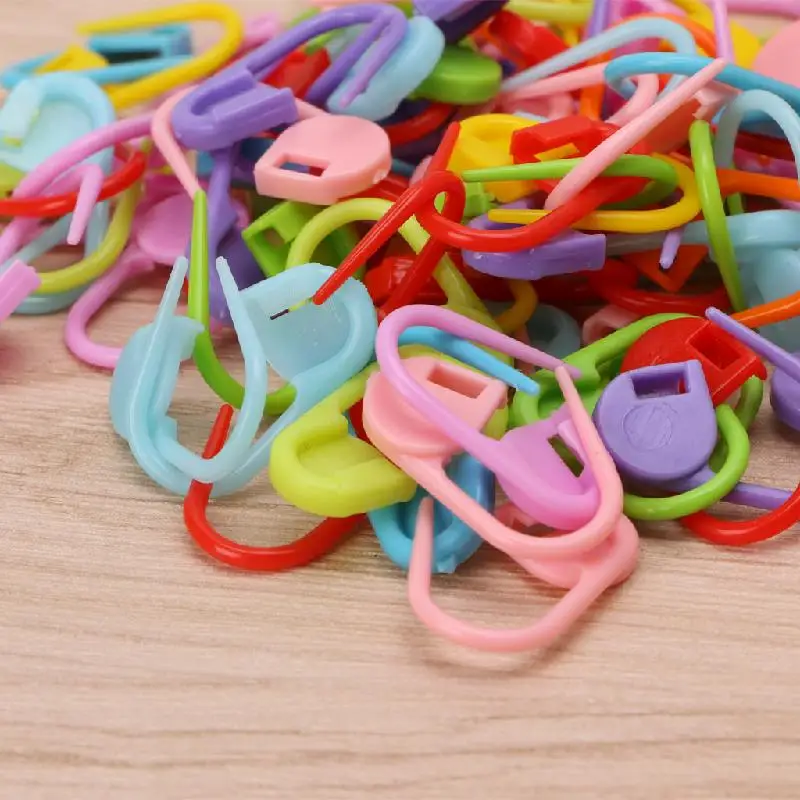 

100pcs/Pack Mix Color Plastic Knitting Tools Locking Stitch Markers Crochet Latch Knitting Tools Needle Clip Hook for Sewing