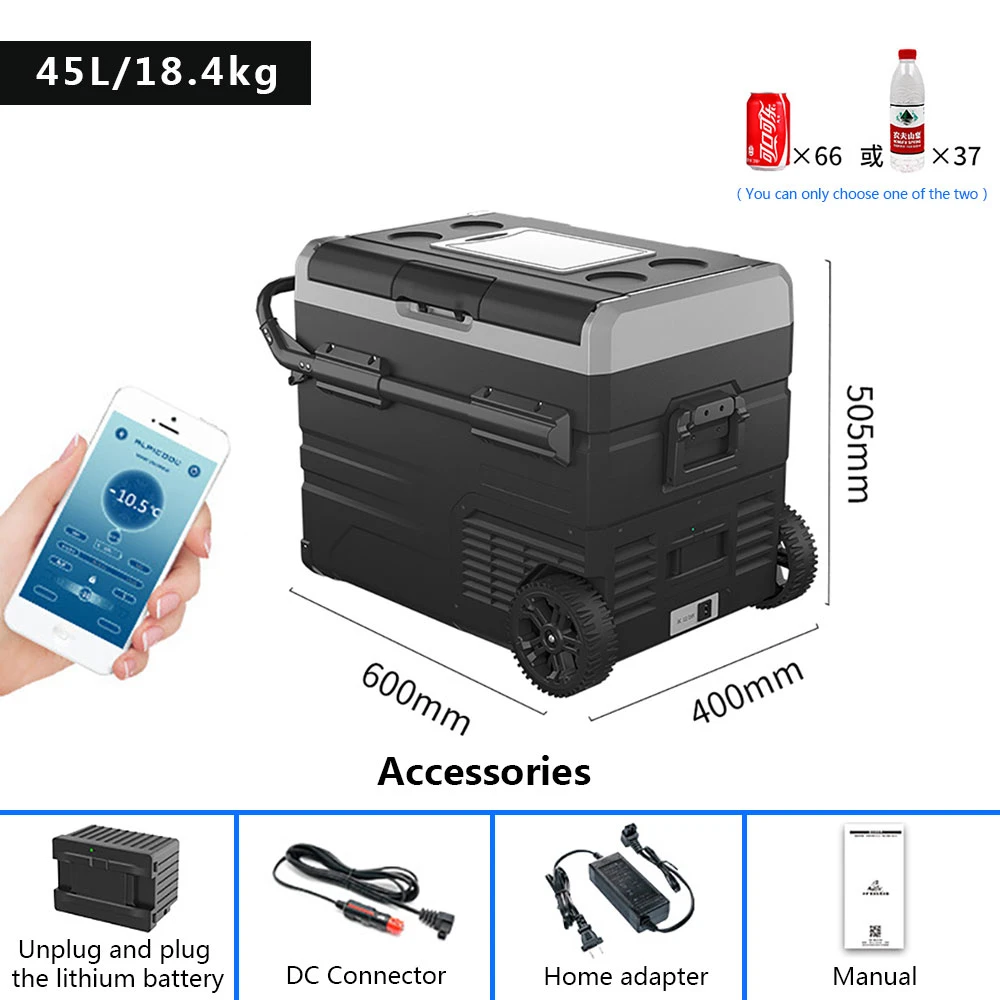 camping fridge Portable Car Fridge Electric 60W Quick Freezing 45L Large Capacity For Car Home Outdoor Picnic With Wheel  Keep Food Fresh mini car refrigerator