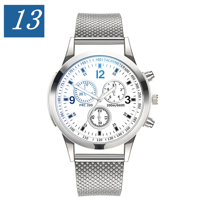 Men Watch 2021 Blu-ray Glass Stainless Steel Strap Luxury Wrist Watches Christmas gift 13