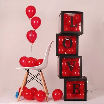 

DIY Transparent Box Latex Balloon BABY LOVE Block for Baby Shower Wedding Decor