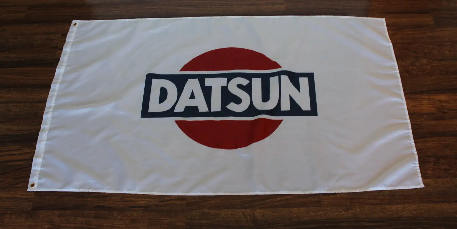 3ft x 5ft 3 x5ft Datsun Гоночный флаг авто гонки гараж белый баннер Знак логотипа Nissan Печати Баннер, Флаг из полиэстера Размеры 150*90 см
