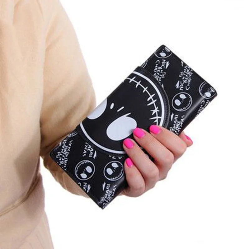 Креативные женские кошельки модный длинный кошелек с изображением черепа из