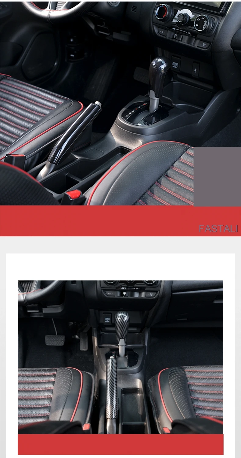 Для Honda FIT JAZZ-19 Шестерня ручного тормоза крышка все включено ABS карбоновая ручка для файла Тормозная крышка украшения аксессуары