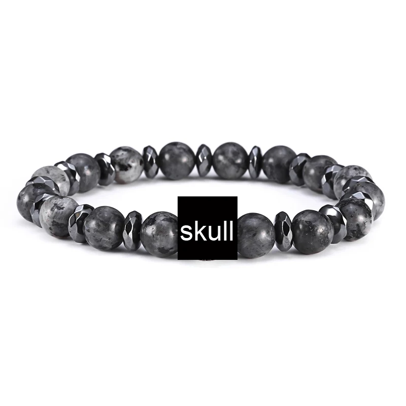 skull-1 Браслет mcllroy мужской/нержавеющая сталь/якорь/кожа/браслеты для женщин и мужчин браслет из натурального камня Модные мужские ювелирные изделия подарок - Окраска металла: skull-1