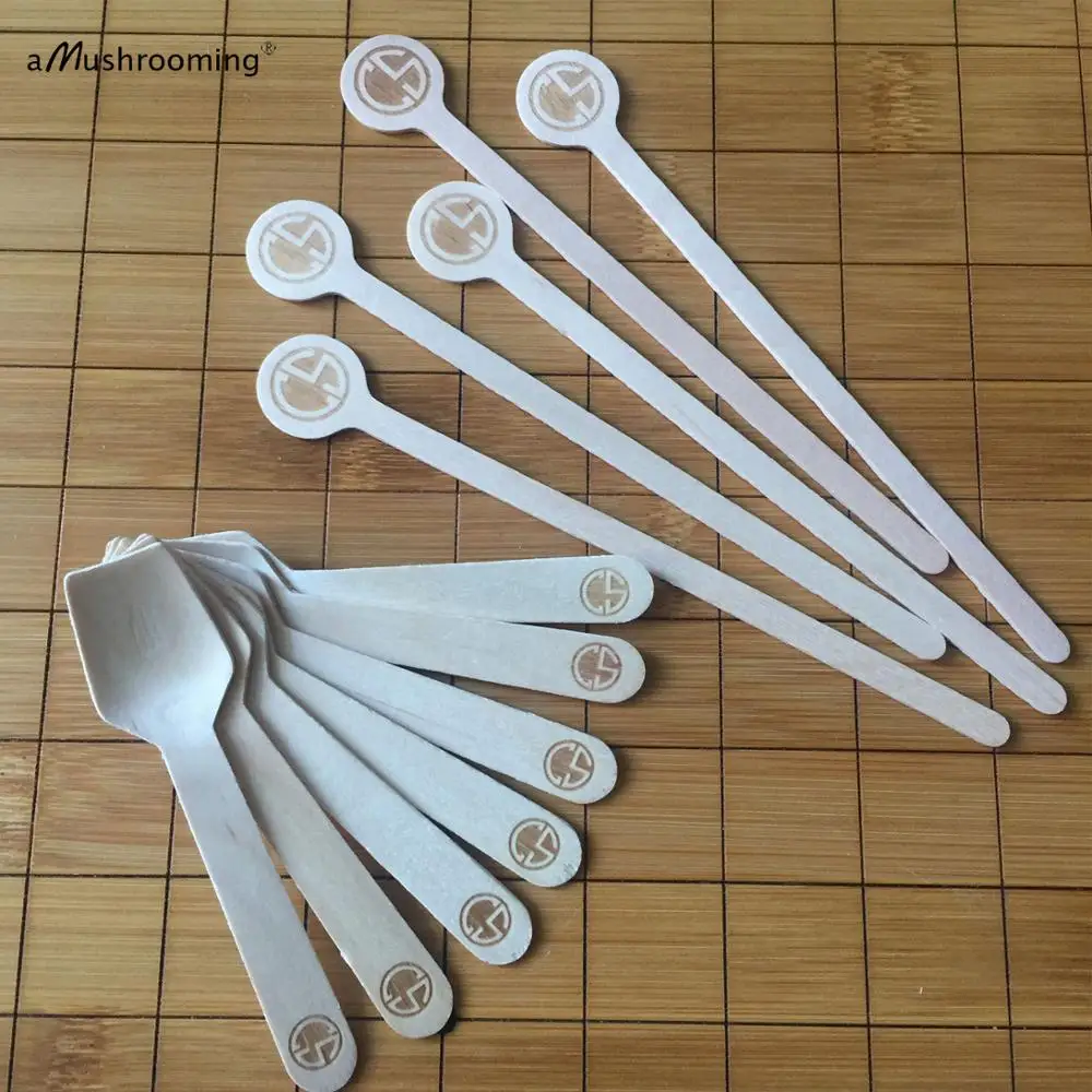 100pcs Personalized Wooden Stir Sticks Mini Spoons for Appetizers Parfatis Home Garden Candy Bar Buffet Table Decoration | Дом и сад