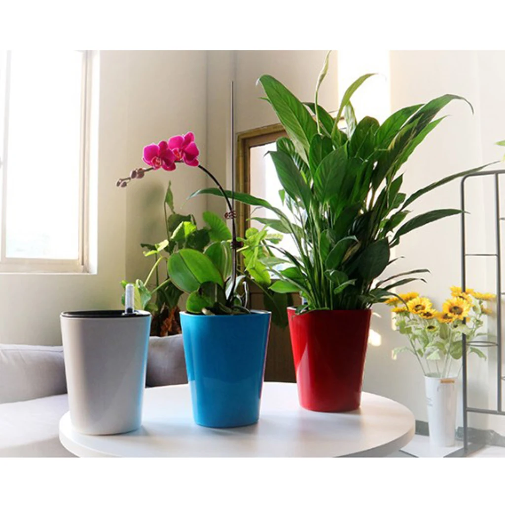 Self Watering Planter with Water Level Indicator, Indoor Garden Flower Pot, Countertop Garden Grows for Organic Herbs Flowers