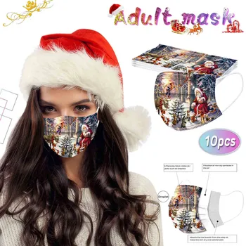 

10pcs Adult Winter Mask Disposable Face Mask Mouth Cover 3ply Earhook 10pc Mouth Cover Party Masks Mascarillas Маска#YL5