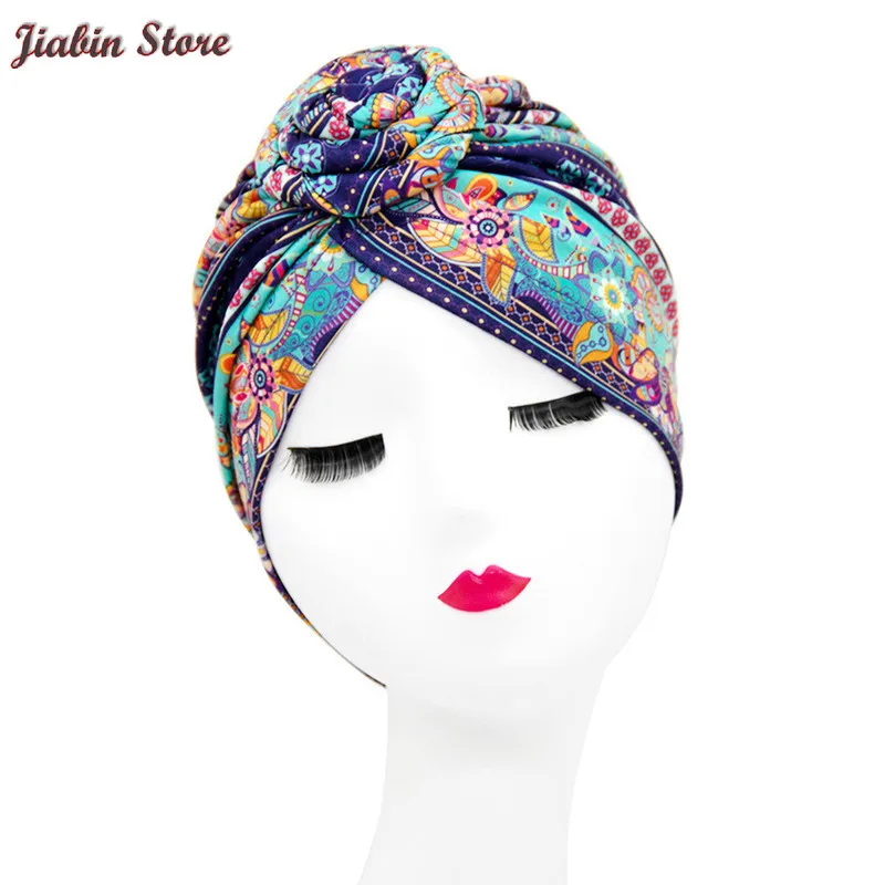 

Indian arab wrap women head scarf turban caps trendy printed hijab bonnet Bohemian ethnic inner hijabs for cap muslim headdress
