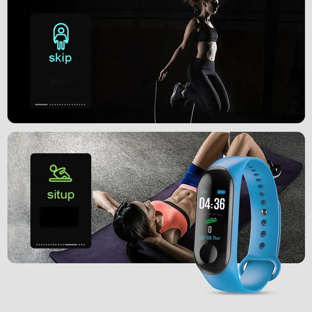 M3X Big Touch Screen Smart Bracelet IP68 Waterproof Healthy Sleep Monitoring USB Direct Charge Smart Watch