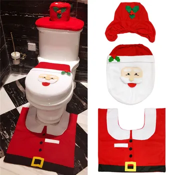 

Christmas Decorations for Home Noel Navidad 2020 Toilet Seat Cover Natal Bathroom Set navidad decoraciones para el hogar