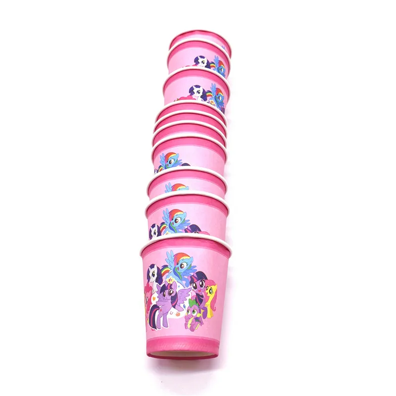 Cups-10pcs 1,1*1,8 м горячая распродажа 1 шт. мой маленький пони мультфильм детский день рождения, день рождение мальчика вечерние одноразовая скатерть поставки счастливые вечерние скатерти - Цвет: Cups-10pcs