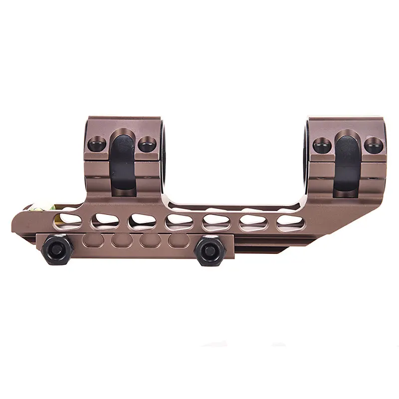 Tan One Piece Picatinny Scope Mounts 25.4mm/30mm Double Rings Hunting Scope Adapter Fits 20mm Weaver Picatinny With Bubble Level rifle scope mount rifle scope mount ring scope mount adapter picatinny rail accessories rail adapter scope bubble level