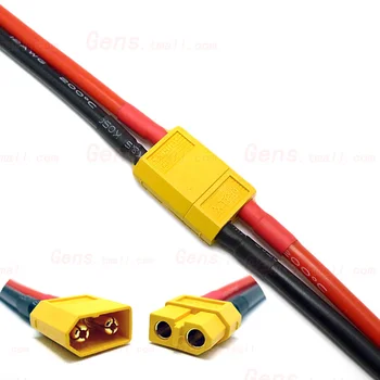 

High quality soft silicone cable XT60 male + female battery connector socket + silicone wire 16AWG 14 AWG 12AWG