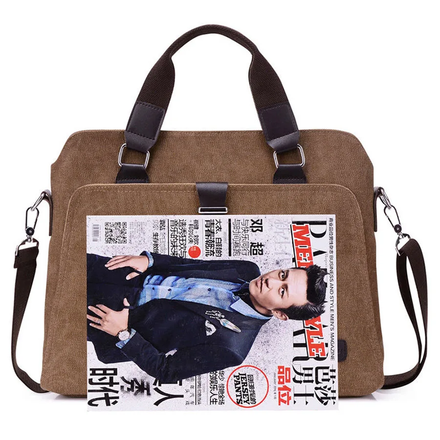 Universal Laptop Bag Men Canvas Briefcase Office Travel Messenger Shoulder Bag Portable Notebook Handbag Large-capacity Pouch (29)