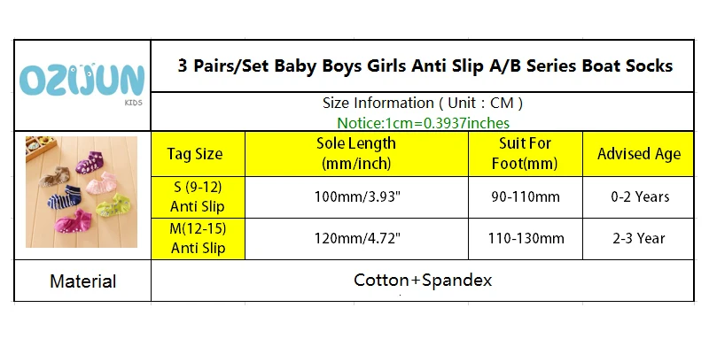3 пар/компл. для маленьких мальчиков и девочек Нескользящие A/B Серия носки-башмачки 0-3 лет летние носки до лодыжки милый узор в горошек; в полоску с принтом в виде звезд S/M