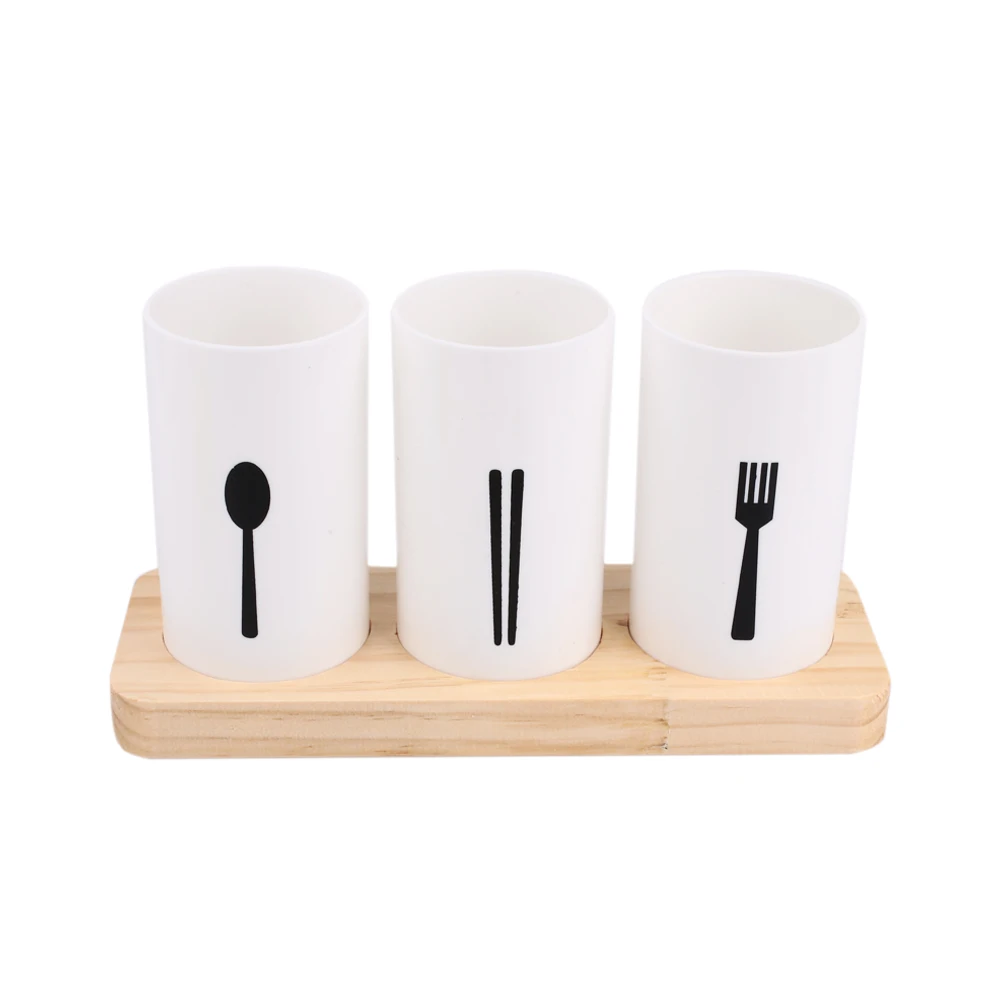 Tableware Storage Tube European Drain Chopsticks Party Outdoor Oak White Women Hotel Kitchen Base Sponge Brush Portable Kit