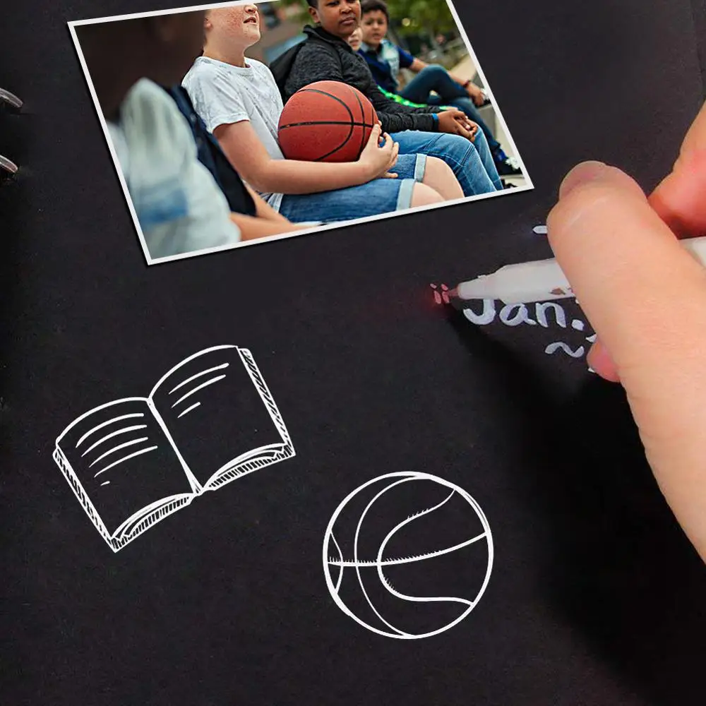 Черные страницы книги памяти А4 Крафтовая бумага DIY Скрапбукинг фотоальбомы с