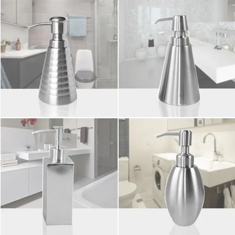 Stainless Steel Liquid Soap Dispenser Nozzle 12 OZ Hand Lotion Pump Fitting 4