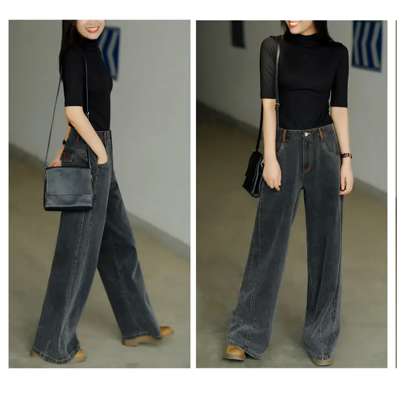 Straight Wide Leg Jeans