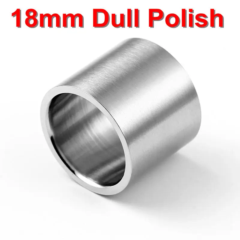 18mm Dull Silver 18 мм тусклый черный титан кольцо для мужчин - Цвет основного камня: 18mm Dull Silver